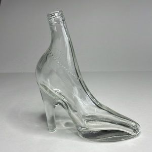 Solid Glass Slipper Decanter - liquid safe - fits standard size cap